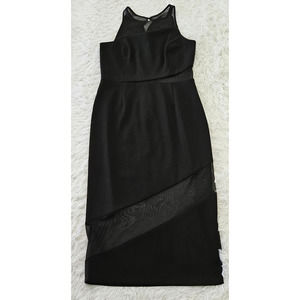JayGodfrey Women's Black‎ Sleeveless Mesh Accent Midi Dress. Size 4